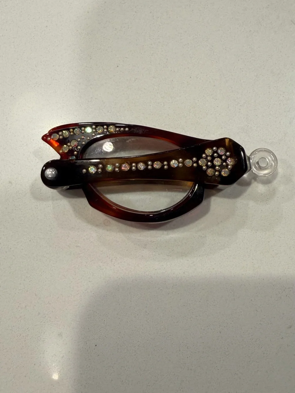 Vintage Rhinestone Folding Lorgnette Opera Glasses